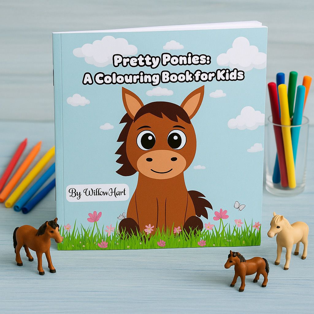 Pretty Ponies: A Fun Colouring Book for Kids Ages 3-8
